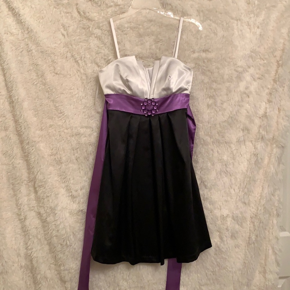 Black, White and Purple Dress